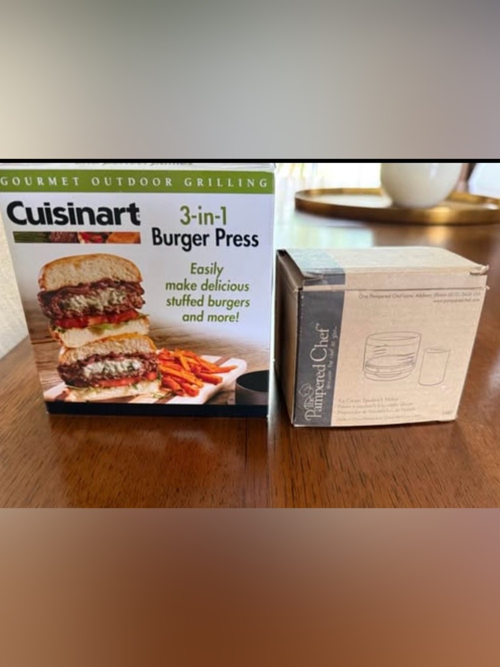Cuisinart 3in1 burger press and Pampered Chef Ice Cream Sandwich maker new
